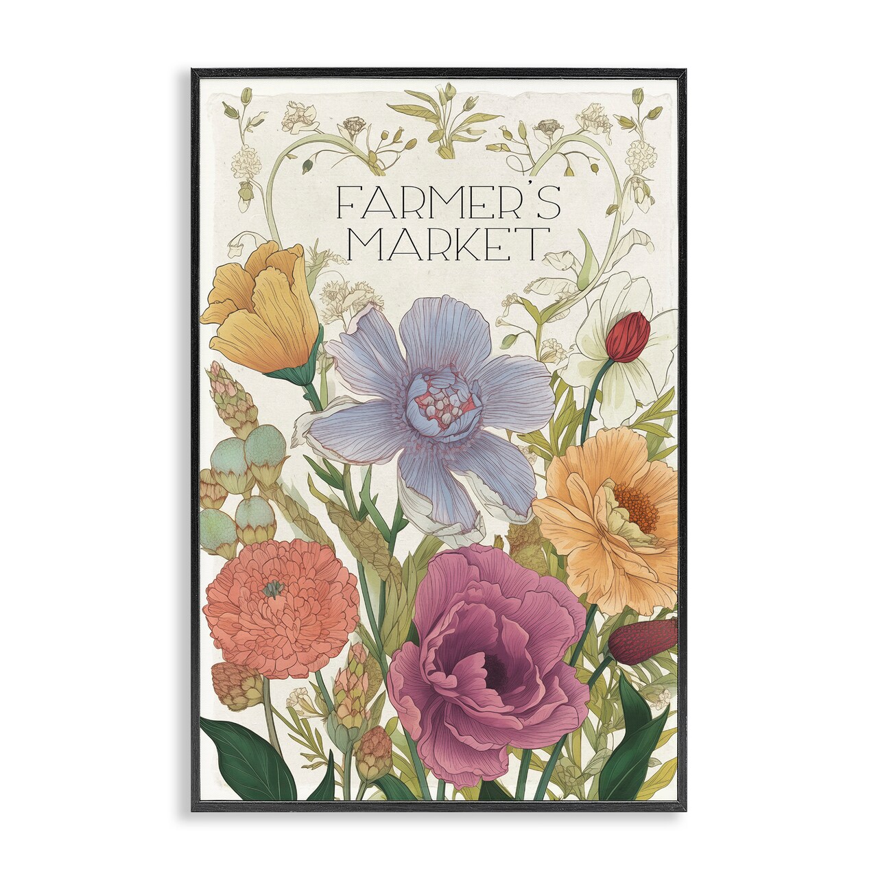 Stupell Industries Vintage Farmer's Market Garden Framed Giclee, design by Sasha